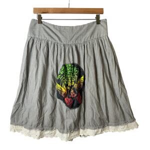 Merona Bohemian Midi Skirt Women’s Size 6 Striped Patchwork Hippie Festival
